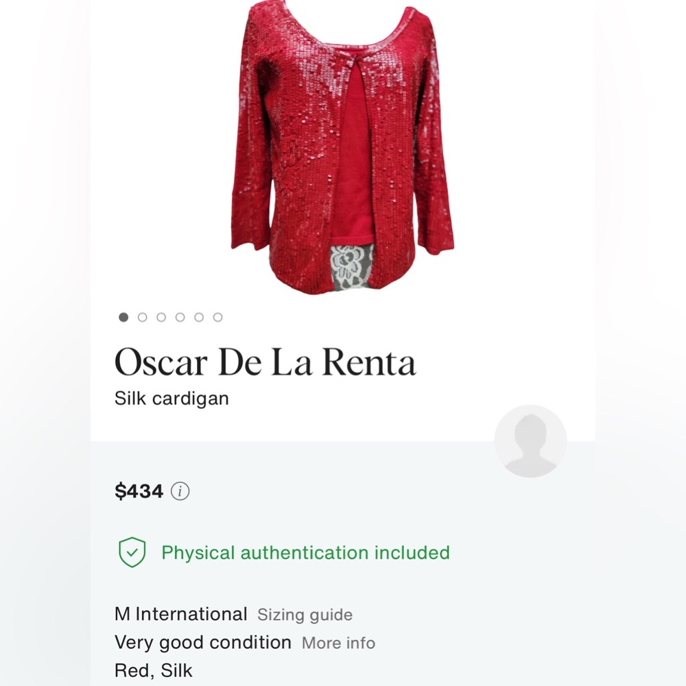 💙💚💚OSCAR DE LA RENTA SILK SEQUIN CARDIGAN. - Picture 8 of 9
